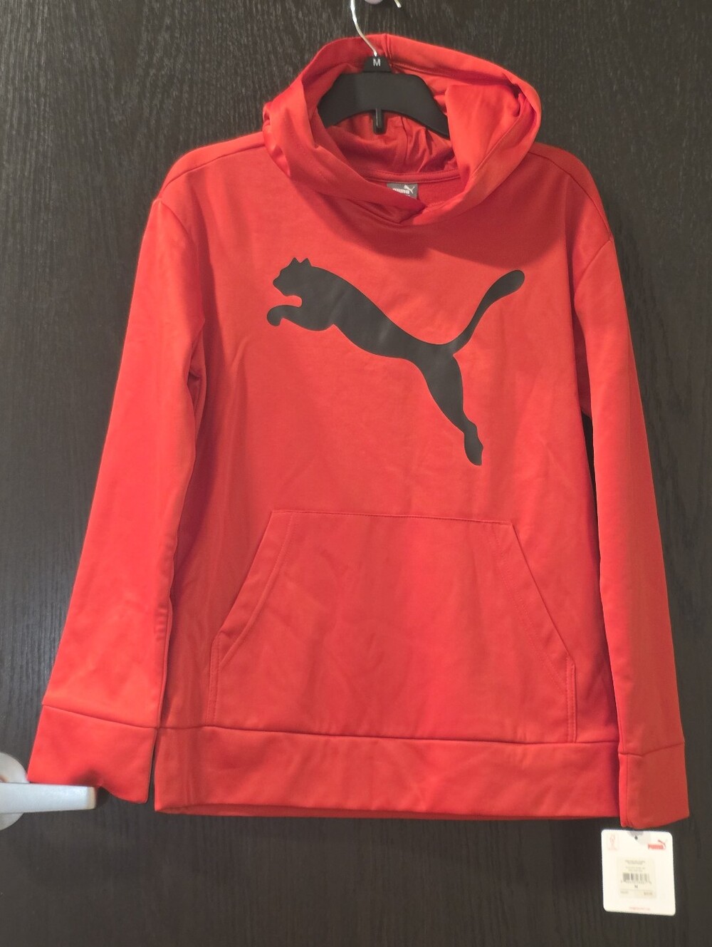 Puma Red Hoodie with Black Puma Cat Graphic